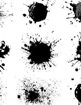 Cole&ccedil;&atilde;o de dez respingos de tinta vetoriais &uacute;nicos