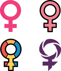 Diverse female symbols representing femininity power unity vector