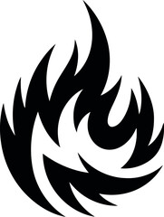 Abstract flame icon fiery symbol heat energy power vector