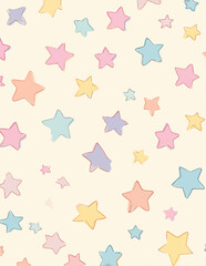 Padrão de Estrelas Pastel em Estilo Vetorial Simples