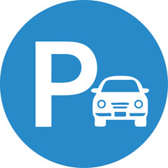 Parking icon with car graphic Vector illustration