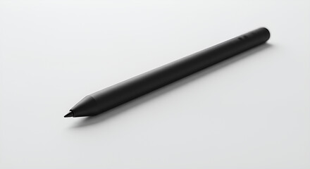 Sleek Black Digital Pen on Clean White Surface