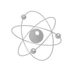 Atom. Atomic structure. Isolated. 3d illustration.