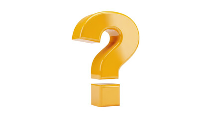 Isolated yellow question mark asks for answers to problems, uncertainty and solutions