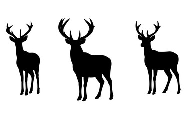 set of deer silhouettes
