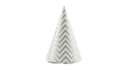 Isolated party hat with chevron pattern, festive headwear for birthday or celebration event