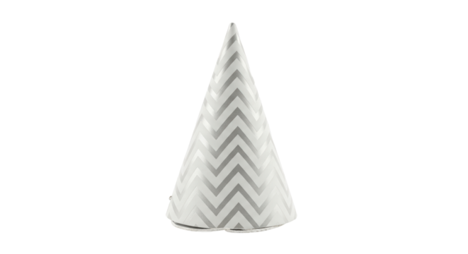 Isolated party hat with chevron pattern, festive headwear for birthday or celebration event