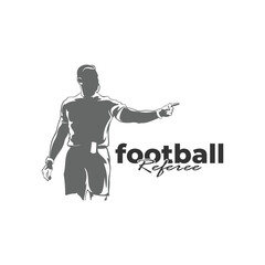 Football referee design vector illustration. Soccer referee silhouette