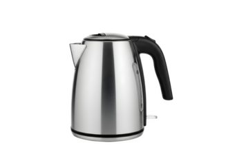 Electric kettle isolated on transparent background, a modern appliance for boiling water quickly and efficiently in the home or office for tea or coffee