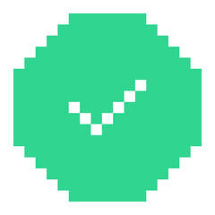 Fototapeta premium Flat pixel octagon check icon