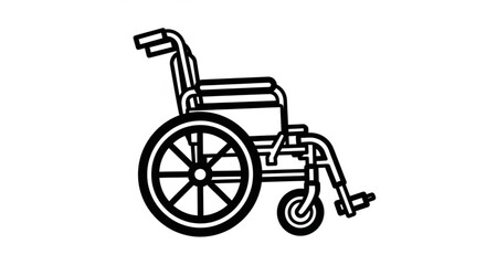 Fototapeta premium Illustration of a wheelchair, showcasing its design, wheels, and frame in a simple and graphic style