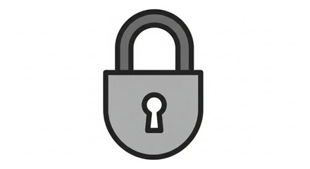 Illustration of a gray padlock with a keyhole, symbolizing security and protection