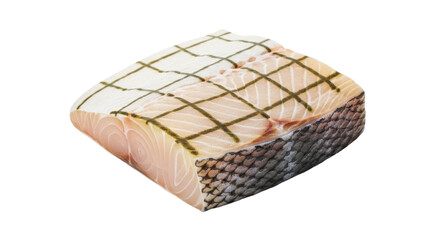 Isolated Pacific Salmon Fillet Portion With Skin, Scales, and Pin Bones Removed Raw or Ready to Cook