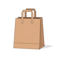 Illustration of a brown paper shopping bag with handles on a white background.