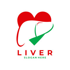 Love liver logo design vector template. Liver care logo design icon