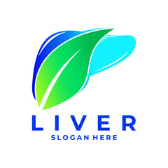 Liver nature logo design vector template. Liver leaf logo design
