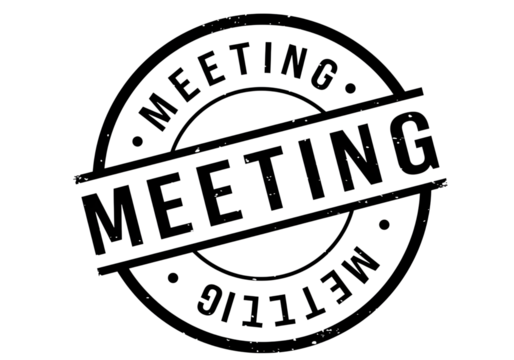 Meeting stamp isolated on transparent background represents business and communication