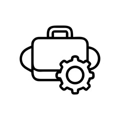 Briefcase settings icon vector illustration for business management and configuration options concept design