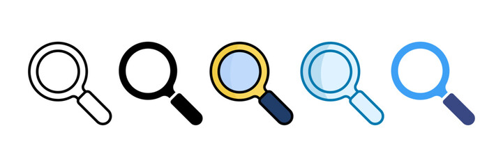 Magnifying Glass Icon Set Multiple Style Collection