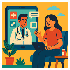 Telemedicine Consultation – Doctor and Patient via Health App