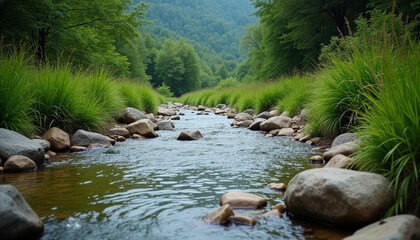 강가의 흐르는 물3