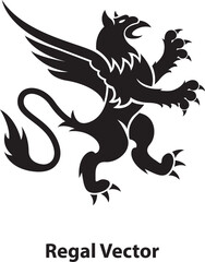 Elegant regal design element with intricate details isolated on white background