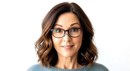 Obraz premium Smiling Woman In Glasses
