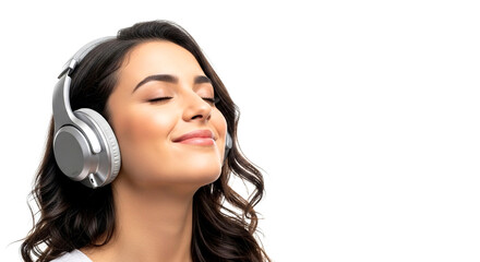 Woman With Eyes Closed Enjoying Music