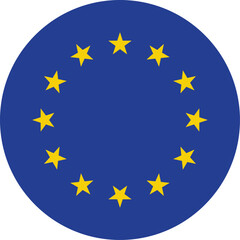 Flag of Europe, European Union. EU flag icon. Vector of amazing European Union flag.
