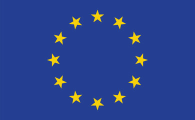 Flag of Europe, European Union. EU flag icon. Vector of amazing European Union flag.
