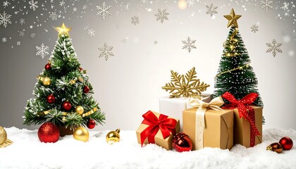 Festive Christmas scene with snow