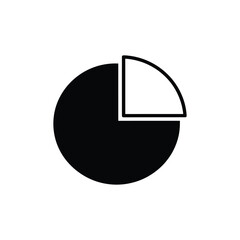 Pie chart icon representing data visualization, statistical analysis, and business analytics isolated on white background