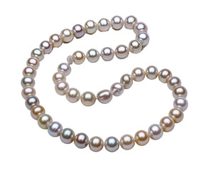 Obraz premium Elegant pearl necklace, a timeless classic treasure, perfect for jewelry, fashion, and beauty campaigns with a touch of luxury