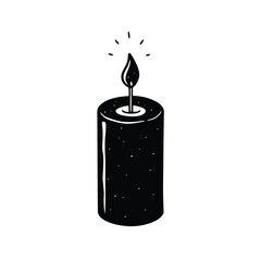 burning candle on a white background