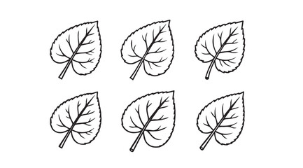 Six stylized leaf outlines in a repeating pattern silhouette