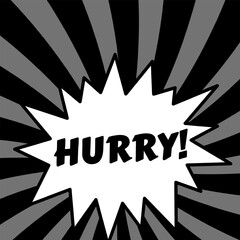 Vector Text Illustration For Hurry.