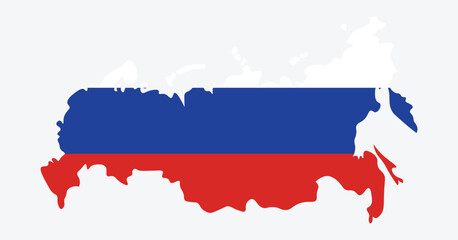 Obraz premium Russia map vector set. russia map flag icons collection. Map of Russia with the National Flag. 