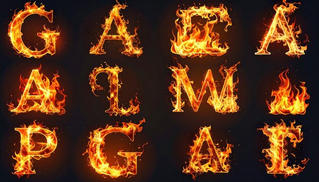 Burning alphabet letters - Powered by Adobe