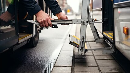 Demonstration of bus wheelchair ramp deployment for accessible transportation services