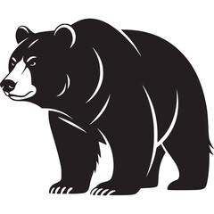 Stylized black bear illustration isolated on white background