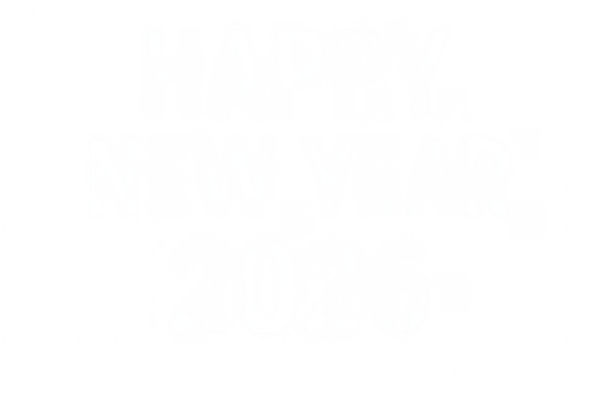 Happy new year 2026 greeting on transparent background