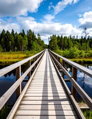 Forest Footbridge Pathway
