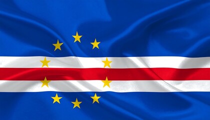 Naklejka premium Cape Verde flag with stars and stripes, symbolizing national identity and unity