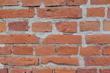 Old red brick wall background texture
