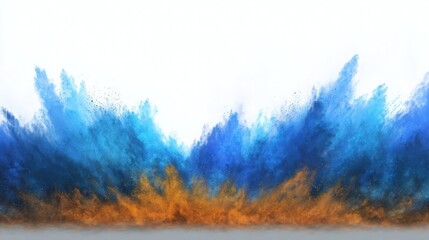 Vivid abstract explosion of blue and orange hues creating a striking visual impact.