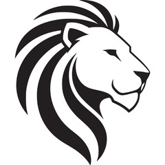 Lion profile logo isolated on white background