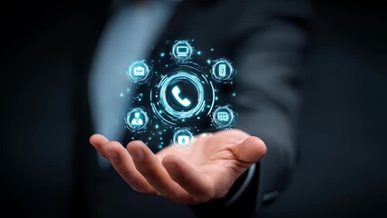 Business Communication Technology, Handheld Interface, Digital Icons. - Powered by Adobe