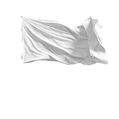 Blank white flag billowing in the wind