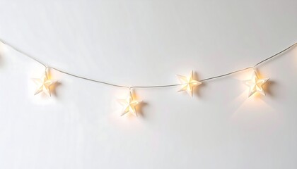 String of white star lights on a wall