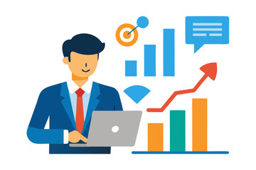 business man and graph